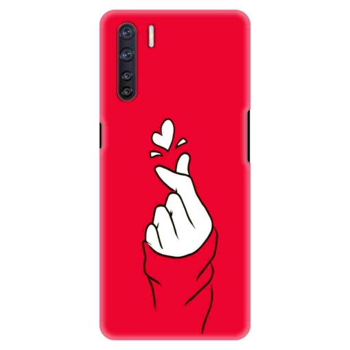 Oppo F15 Mobile Cover BTS Red Hand