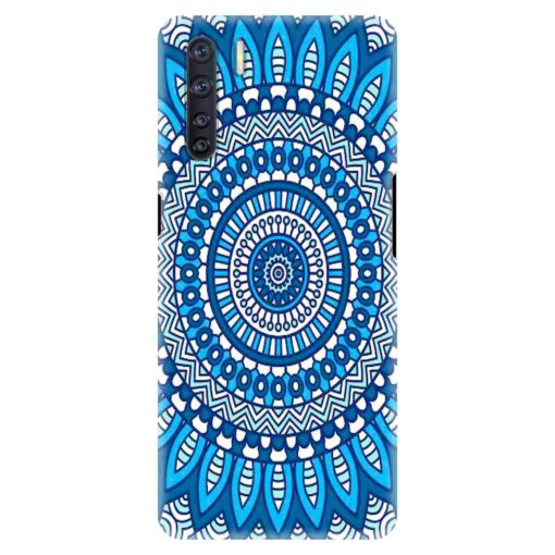 Oppo F15 Mobile Cover Blue Mandala Art