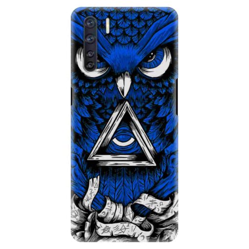 Oppo F15 Mobile Cover Blue Owl