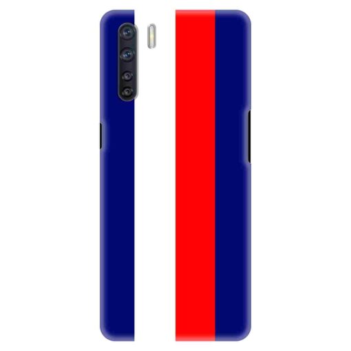 Oppo F15 Mobile Cover Blue Red Straight Line