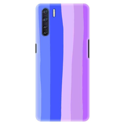 Oppo F15 Mobile Cover Blue Shade Rainbow Hardcase