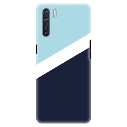 Oppo F15 Mobile Cover Blue Slanting Designer