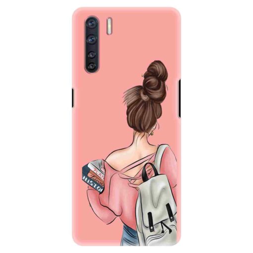 Oppo F15 Mobile Cover College Girl