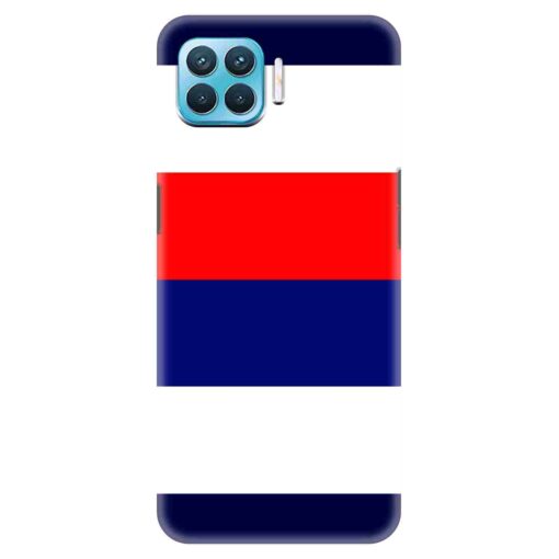 Oppo F17 Pro Mobile Cover Blue Red Horizontal Line