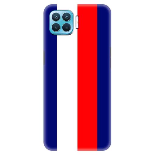 Oppo F17 Pro Mobile Cover Blue Red Straight Line