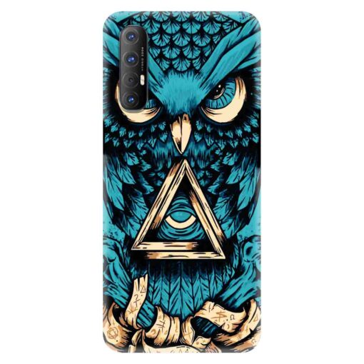 Oppo Reno 3 Pro Mobile Cover Blue Almighty Owl