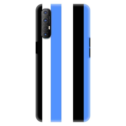 Oppo Reno 3 Pro Mobile Cover Blue Black Straight Rainbow