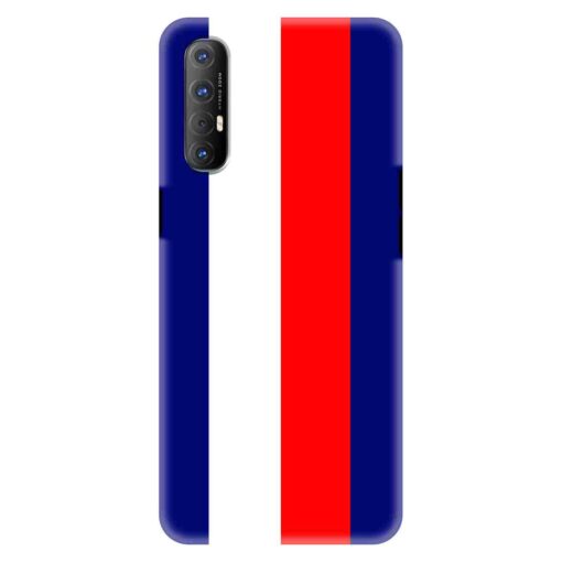 Oppo Reno 3 Pro Mobile Cover Blue Red Straight Line