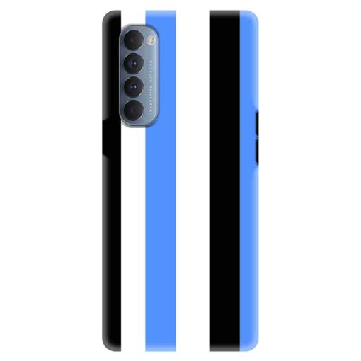 Oppo Reno 4 Pro Mobile Cover Blue Black Straight Rainbow