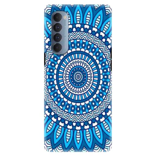 Oppo Reno 4 Pro Mobile Cover Blue Mandala Art