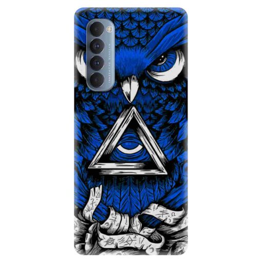 Oppo Reno 4 Pro Mobile Cover Blue Owl