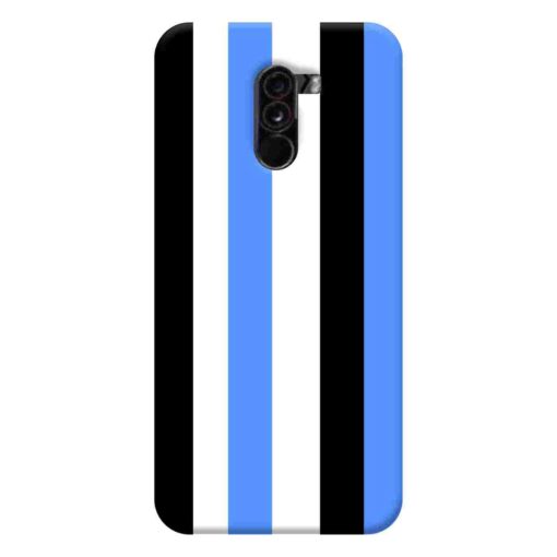 Poco F1 Mobile Cover Blue Black Straight Rainbow