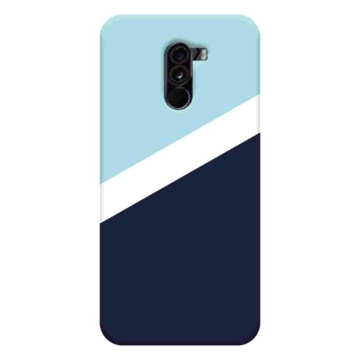 Poco F1 Mobile Cover Blue Slanting Designer