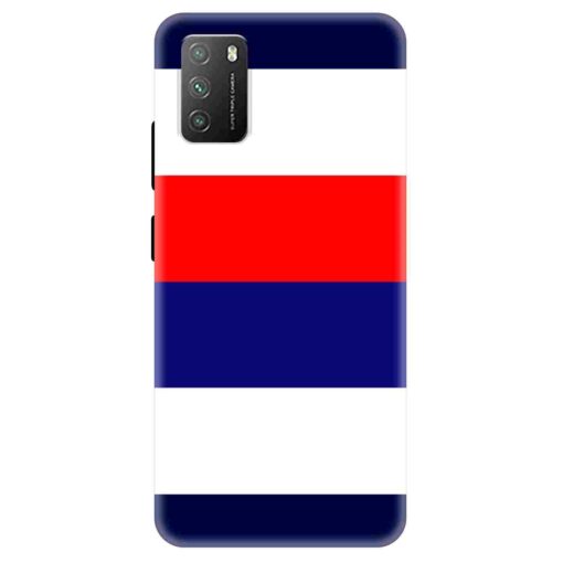 Poco M3 Mobile Cover Blue Red Horizontal Line