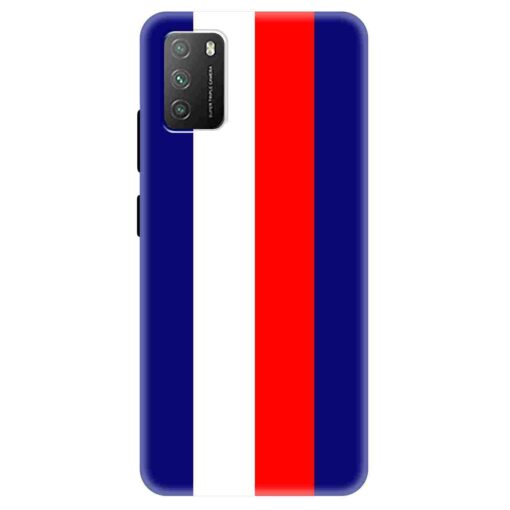 Poco M3 Mobile Cover Blue Red Straight Line