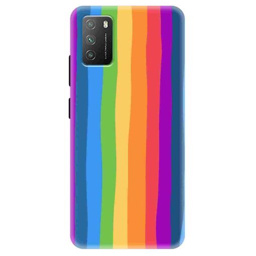 Poco M3 Mobile Cover Colorful Dark Shade Rainbow