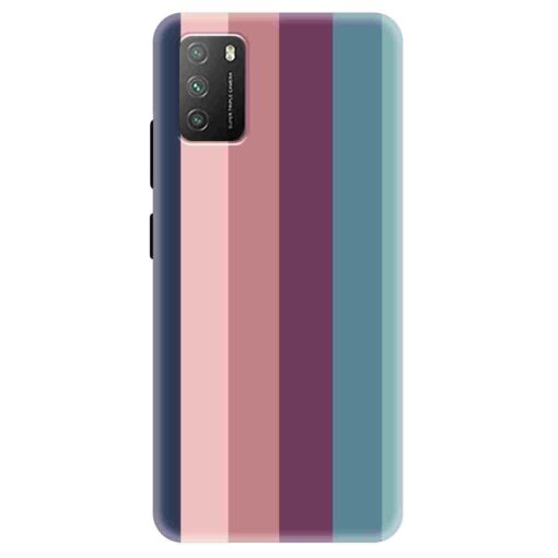 Poco M3 Mobile Cover Dark Shade Straight Rainbow