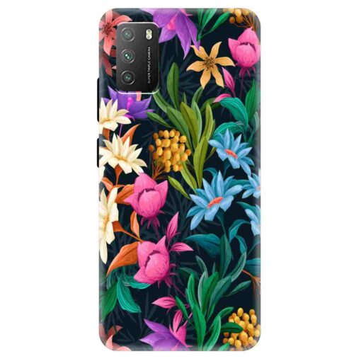 Poco M3 Mobile Cover Multicolor Floral