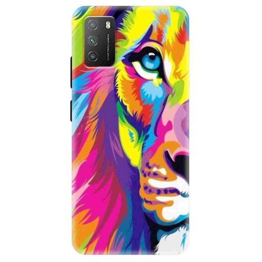 Poco M3 Mobile Cover Multicolor Lion