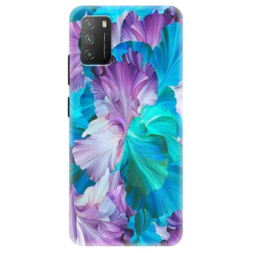 Poco M3 Mobile Cover Purple Blue Floral FLOG