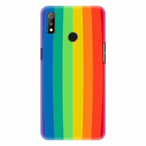 Realme 3 Mobile Cover Vertical Rainbow
