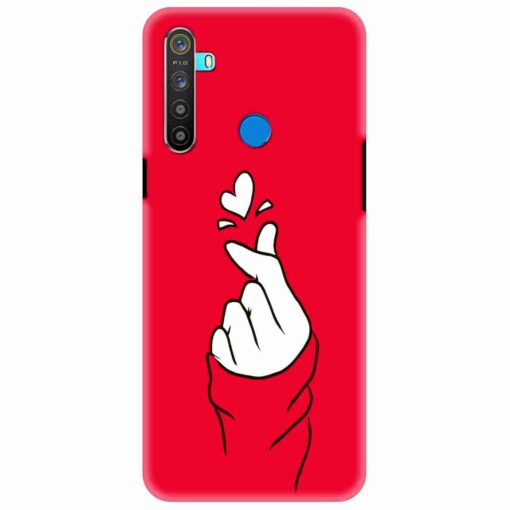 Realme 5 Mobile Cover BTS Red Hand