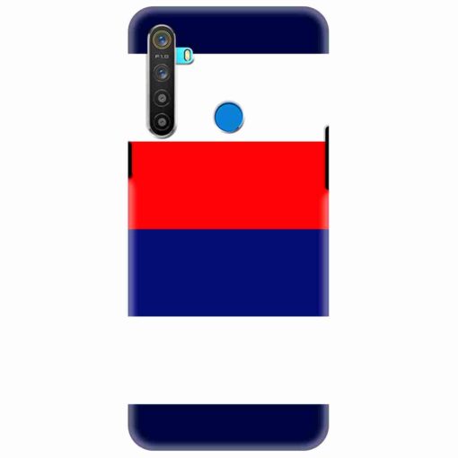 Realme 5 Mobile Cover Blue Red Horizontal Line