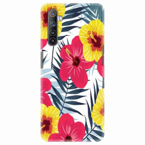 Realme 6 Mobile Cover Red Yellow Floral FLOB