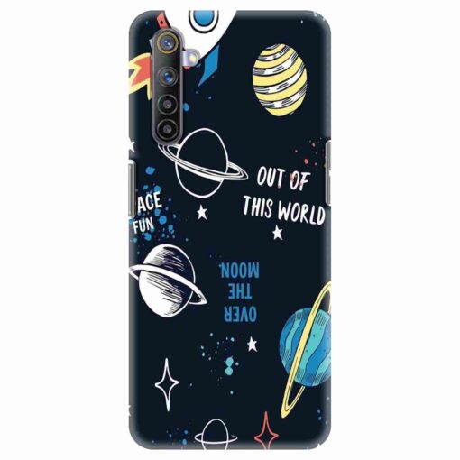 Realme 6 Mobile Cover Space Fun Doodle