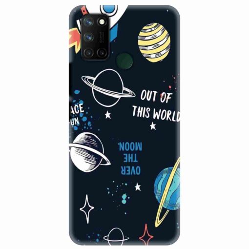 Realme 7i Mobile Cover Space Fun Doodle