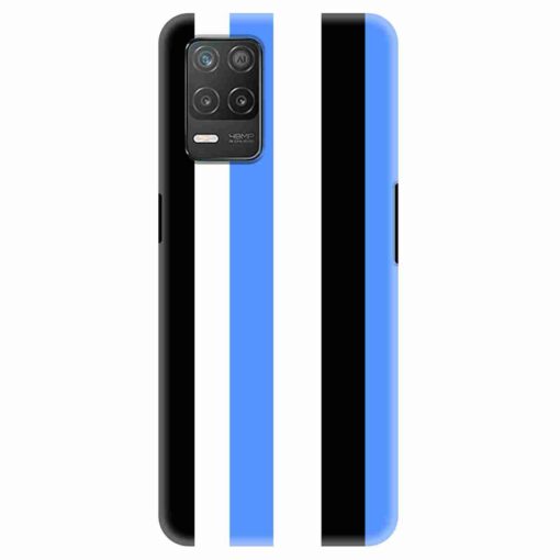 Realme 8 5G Mobile Cover Blue Black Straight Rainbow