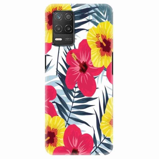 Realme 8 5G Mobile Cover Red Yellow Floral FLOB