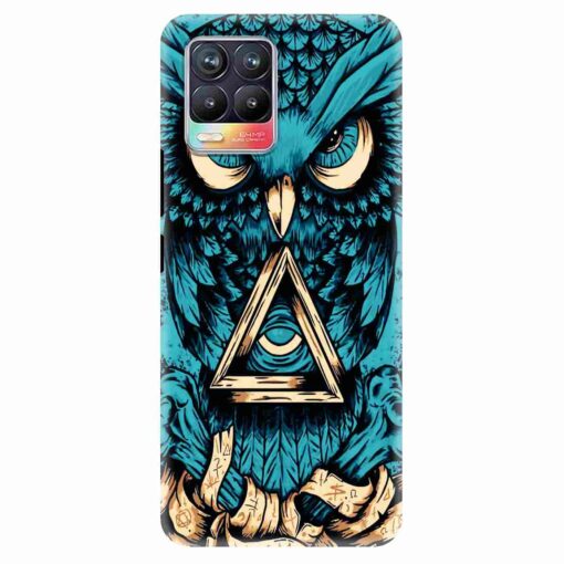 Realme 8 Mobile Cover Blue Almighty Owl