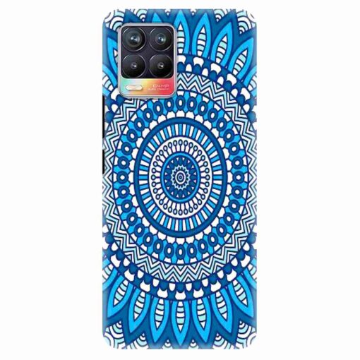 Realme 8 Mobile Cover Blue Mandala Art