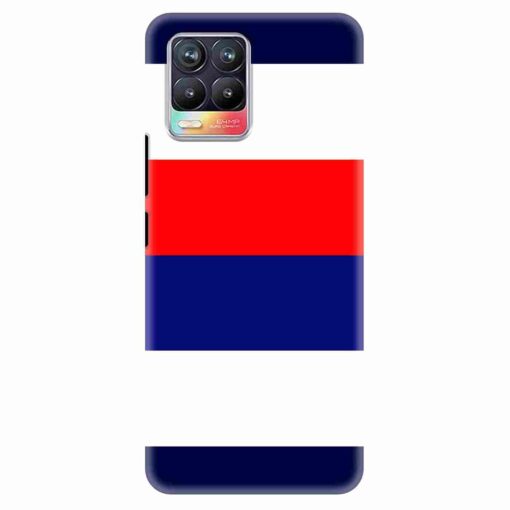 Realme 8 Mobile Cover Blue Red Horizontal Line