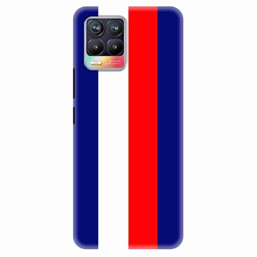 Realme 8 Mobile Cover Blue Red Straight Line