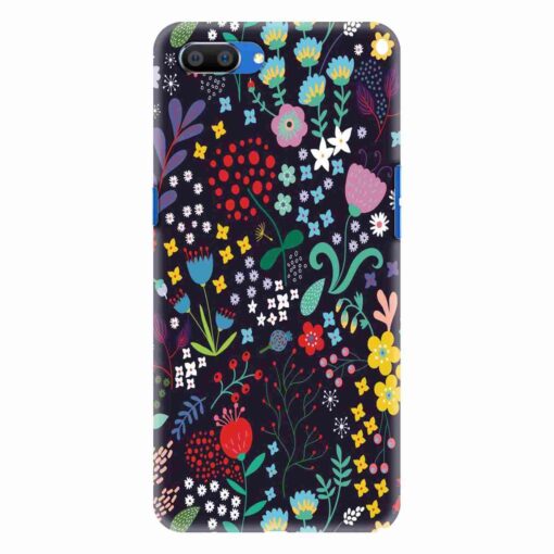 Realme C1 Mobile Cover Dark Blue Floral FLOJ