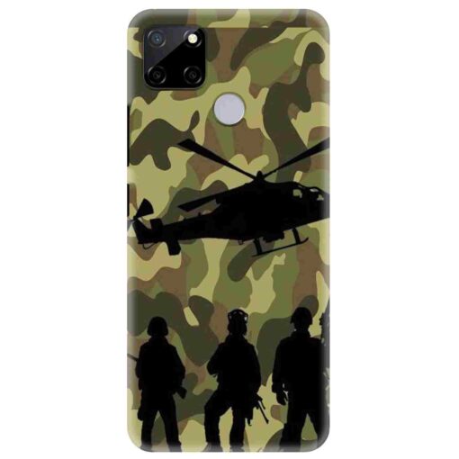 Realme C12 Mobile Cover Army Design Mobile Cover