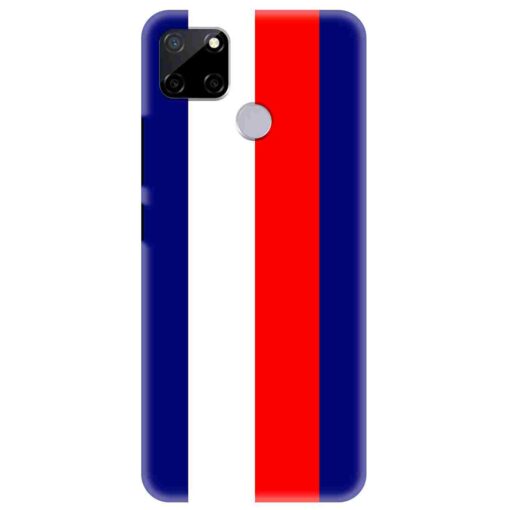 Realme C12 Mobile Cover Blue Red Straight Line