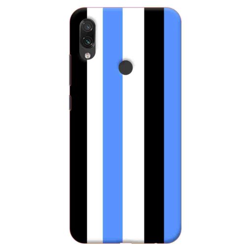 Redmi Note 7 Mobile Cover Blue Black Straight Rainbow