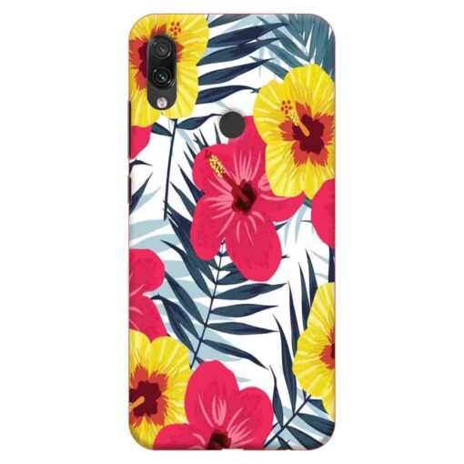 Redmi Note 7 Mobile Cover Red Yellow Floral FLOB