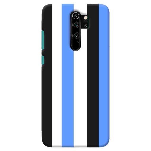 Redmi Note 8 Pro Mobile Cover Blue Black Straight Rainbow