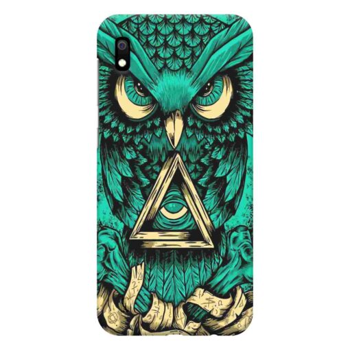 Samsung A10 Mobile Cover Green Almighty Owl