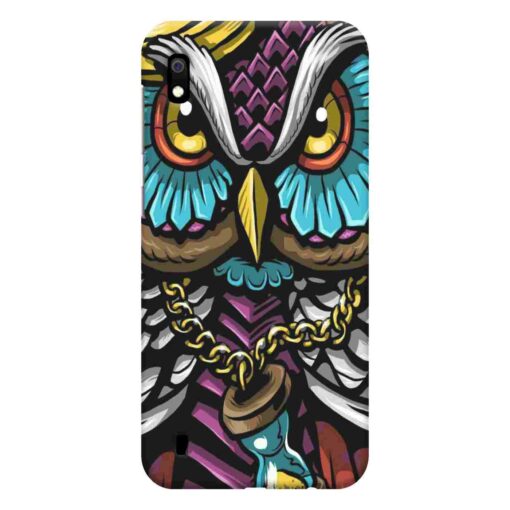 Samsung A10 Mobile Cover Multicolor Owl With Chain