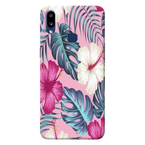 Samsung A10s Mobile Cover White Pink Floral DE3