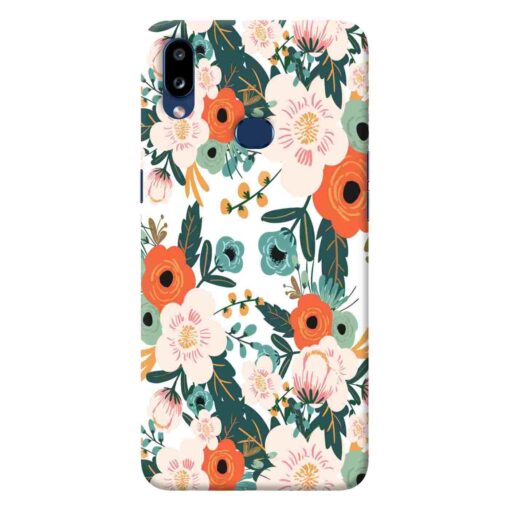 Samsung A10s Mobile Cover White Red Floral FLOI