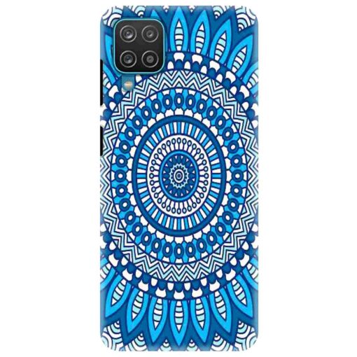 Samsung A12 Mobile Cover Blue Mandala Art