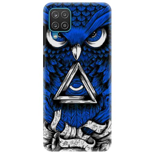 Samsung A12 Mobile Cover Blue Owl
