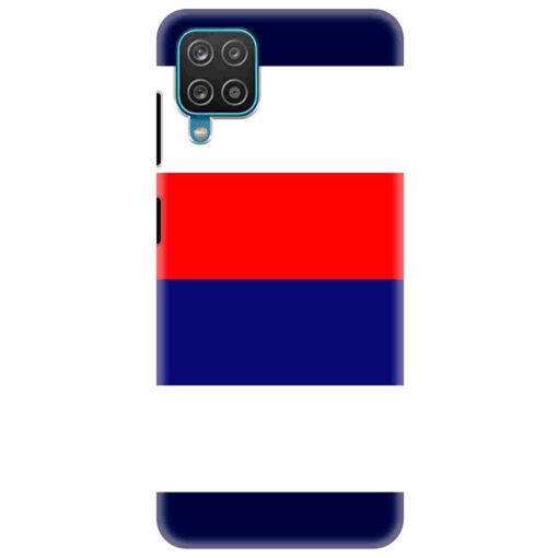 Samsung A12 Mobile Cover Blue Red Horizontal Line