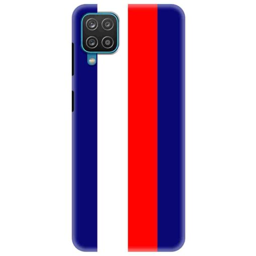 Samsung A12 Mobile Cover Blue Red Straight Line